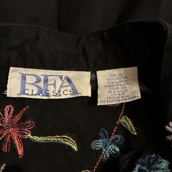 Women’s BFA Classics Embroidered Black Jacket. Floral Designs In Multicolor XL - Picture 6 of 15